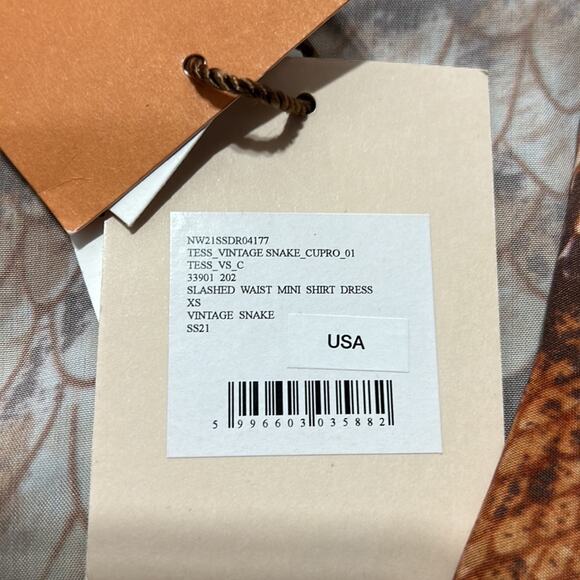 NANUSHKA Tess Cutout Snake-print Satin Mini Dress Size XS Vintage Snake NEW NWT - Picture 16 of 16